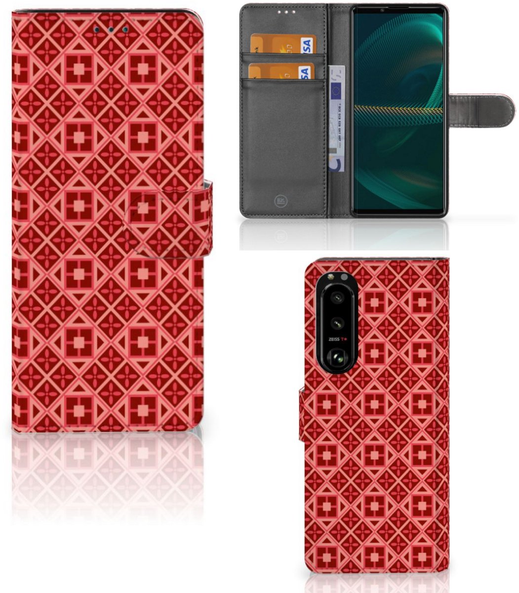 Sony Xperia 5III Telefoon Hoesje Batik Rood