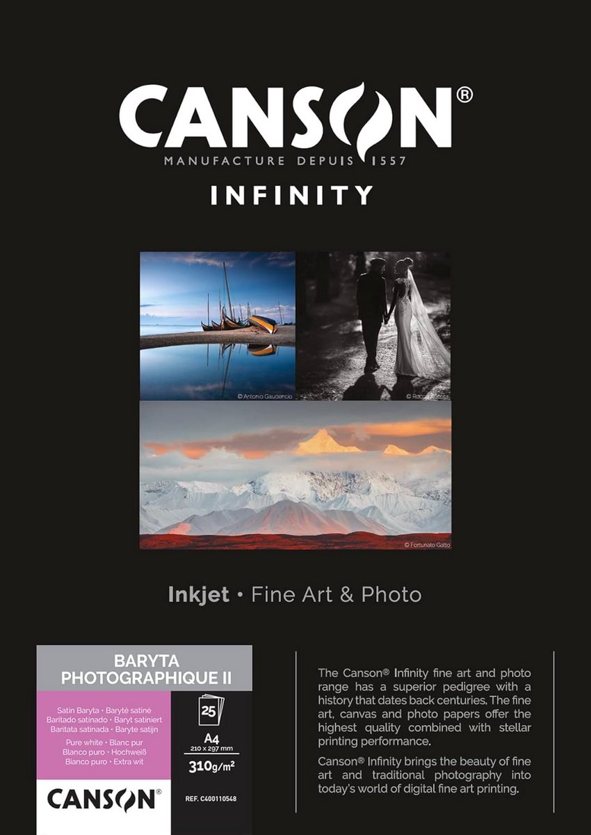 Digitaal Baryta Fotopapier A4 - 310g, 25 Vellen voor Professionele Afdrukken