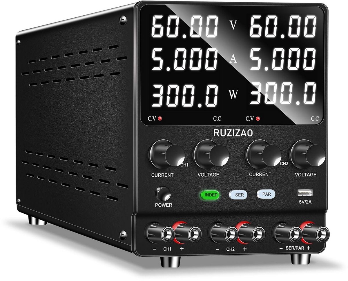 Dual instelbare gelijkstroomvoeding 60 V 10 A / 120 V 5 A - 600 W