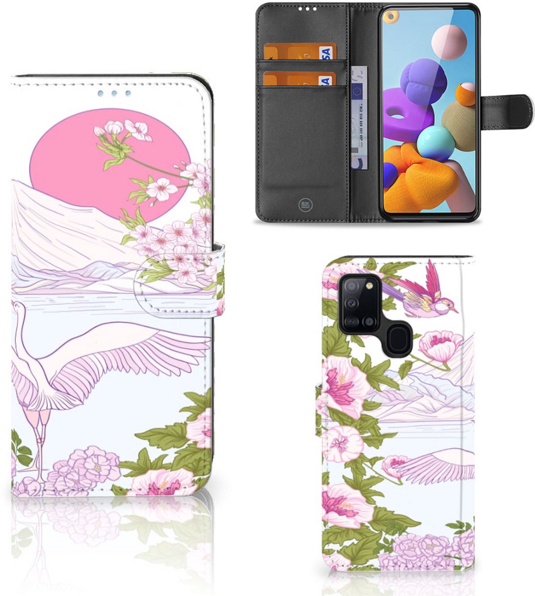 Samsung Galaxy A21s Telefoonhoesje met Pasjes Bird Standing