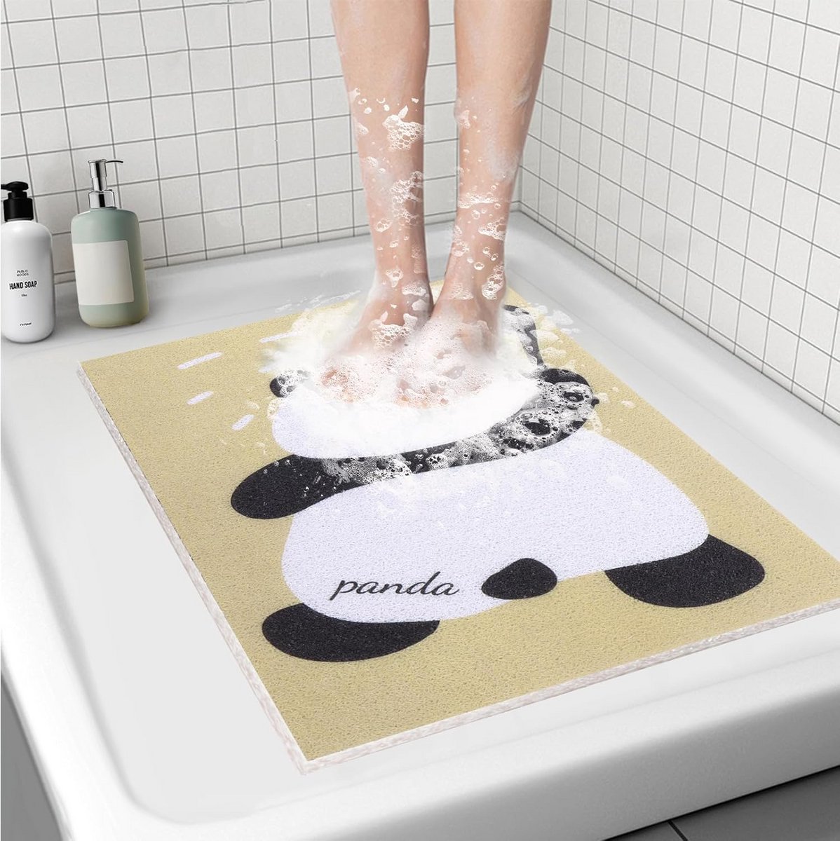 Antislip Douchemat met Panda Patroon - Zachte en Duurzame PVC Badkamermat