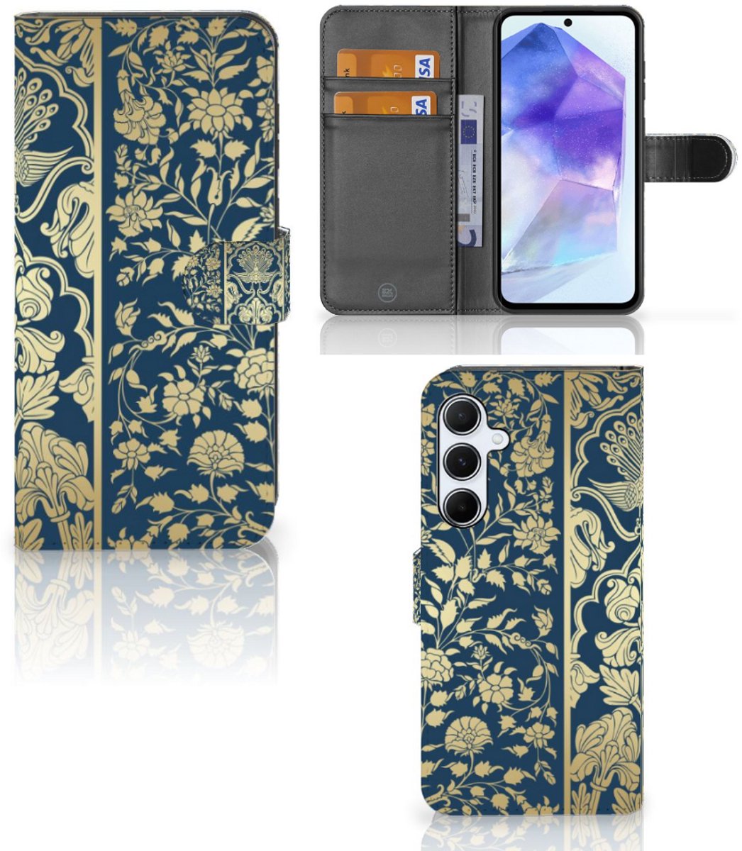 Samsung Galaxy A55 Hoesje Beige Flowers