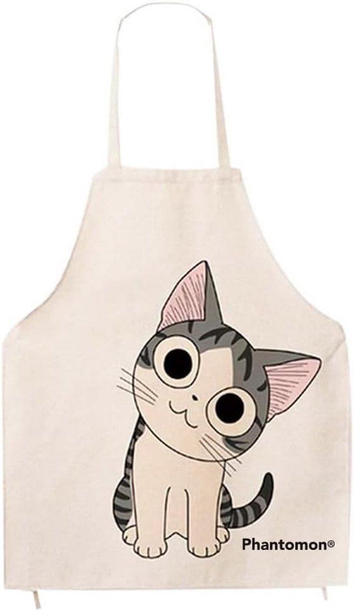 Leuke Kat Cartoon Schort Japanse Stijl Katoen Vrouw Keuken Schort