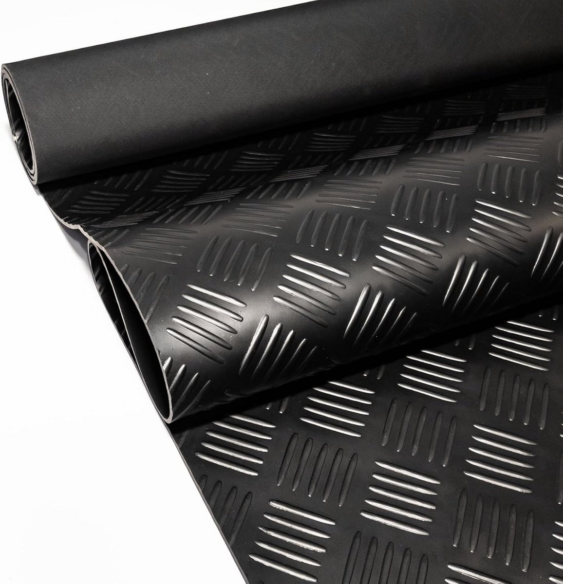 Rubberen antislipmat, beschermmat, noppenmat, 300 x 100 cm, 3 mm dik, zwart