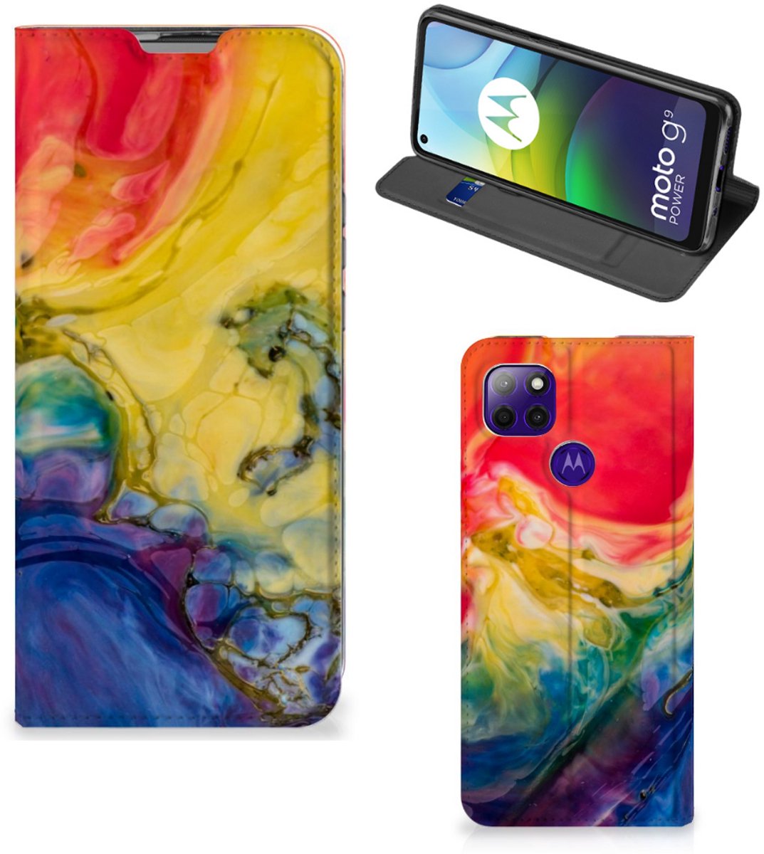 Bookcase Motorola Moto G9 Power Watercolor Dark