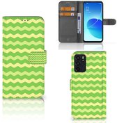 Étui de téléphone OPPO Reno6 5G Étui de livre Waves Vert