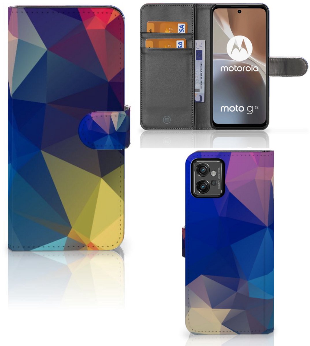 Motorola Moto G32 Book Case Polygon Dark