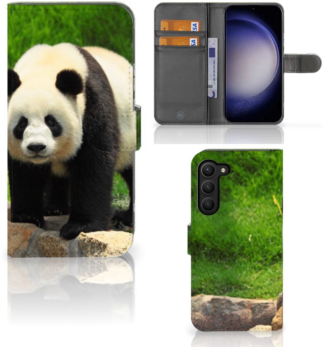 Samsung Galaxy S23 Plus Telefoonhoesje met Pasjes Panda