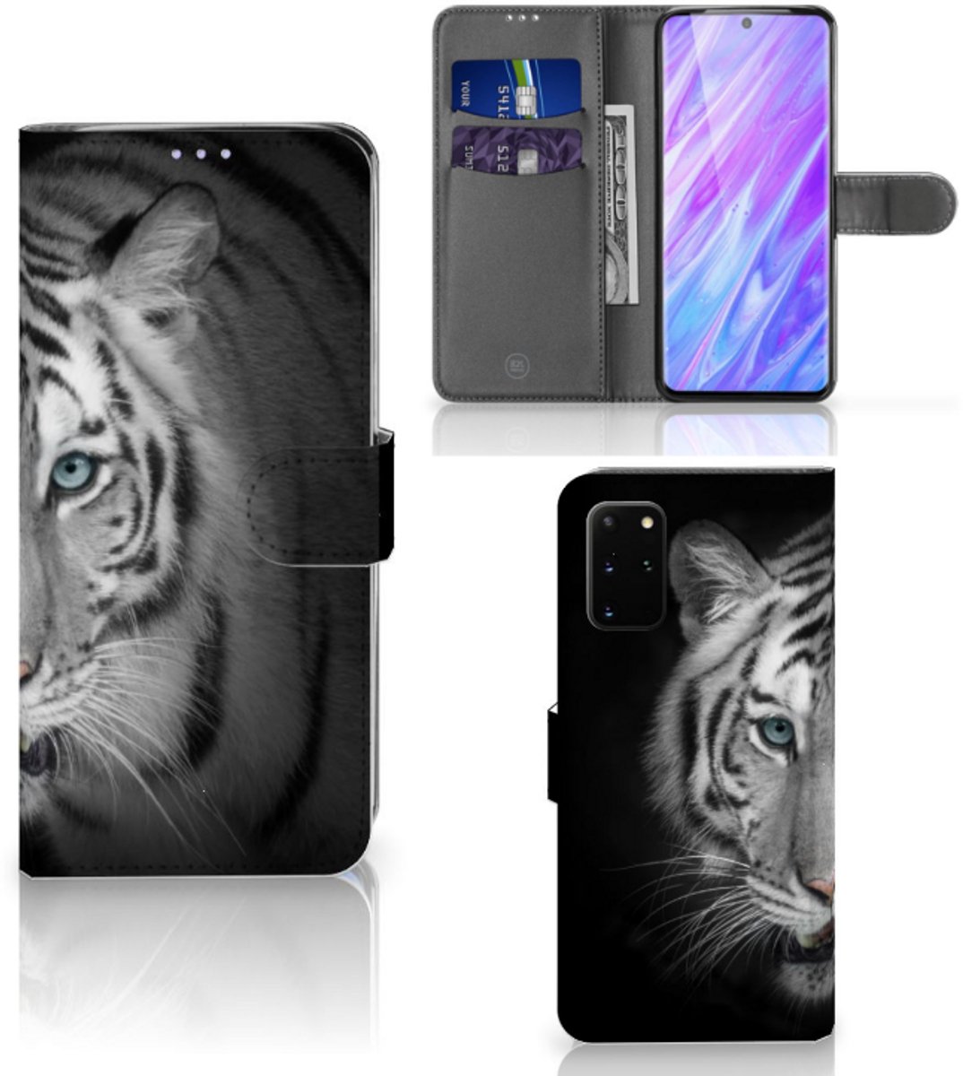 Samsung Galaxy S20 Plus Telefoonhoesje met Pasjes Tijger
