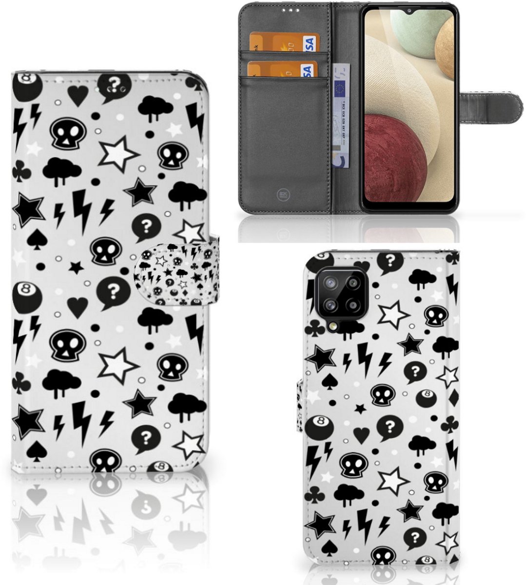 Telefoonhoesje met Naam Samsung Galaxy A12 Silver Punk