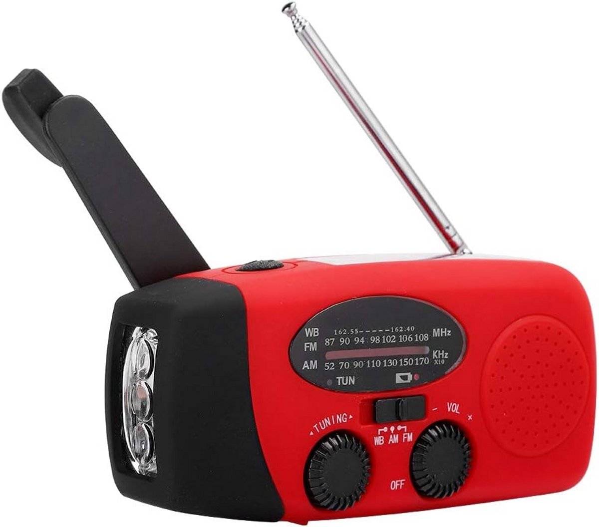 Hand Crank Solar Radio met LED-zaklamp en Power Bank - Noodradio voor Thuis en Buiten