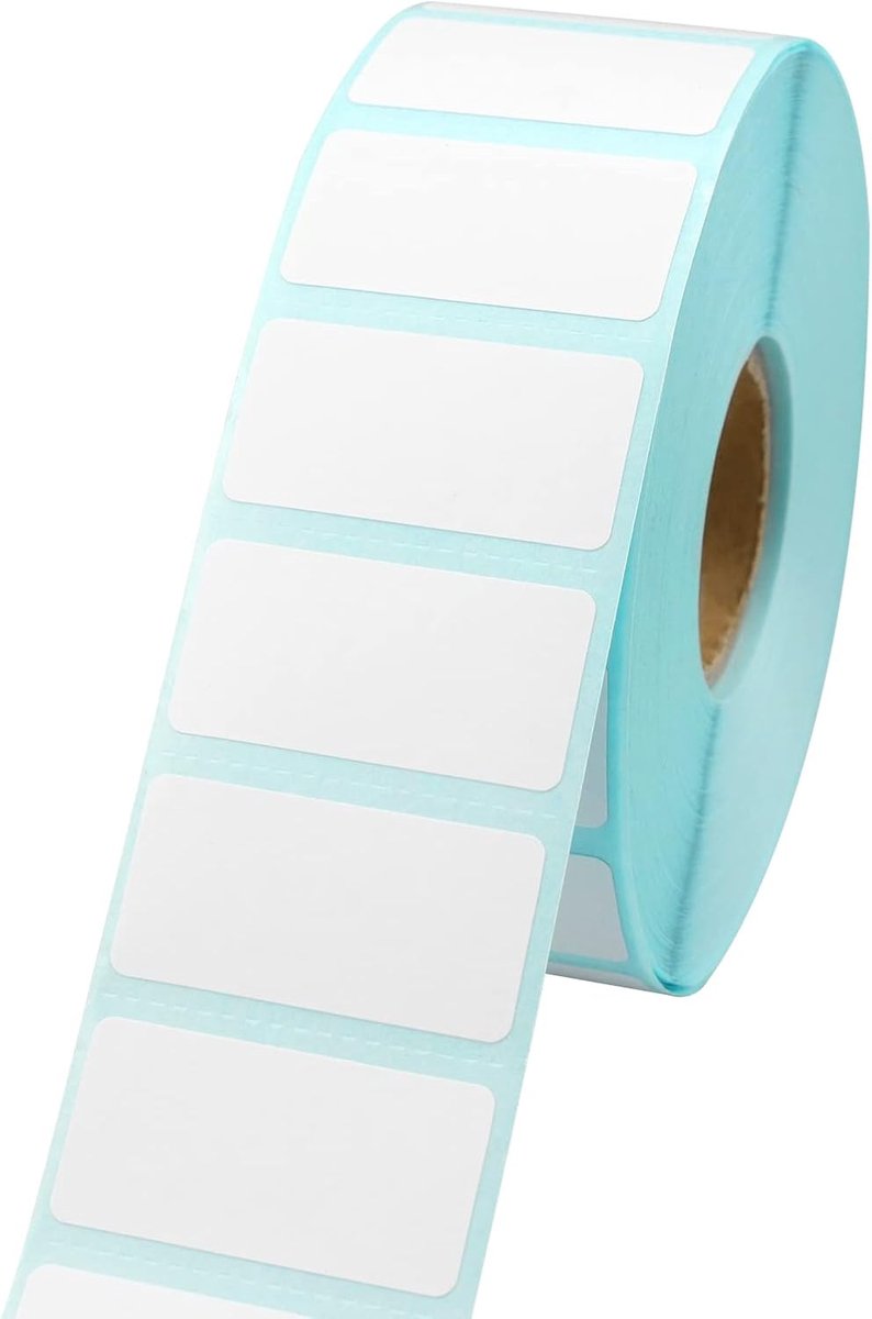 1500 Stuks Witte Stickers voor Kantoor en Opslag - Kleine Zelfklevende Labels op Rol