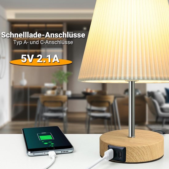 Nachtlampje Dimbaar Touch met 3 Helderheidsniveaus - Minimalistische Tafellamp voor Woonkamer en Lezen — afbeelding 5