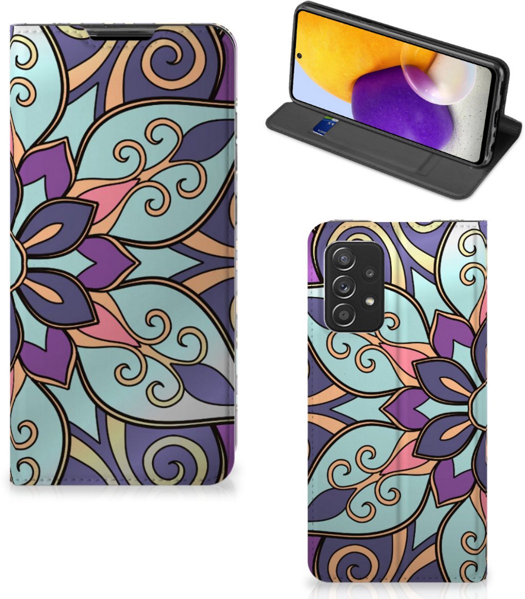Samsung Galaxy A72 (5G/4G) Smart Cover Purple Flower