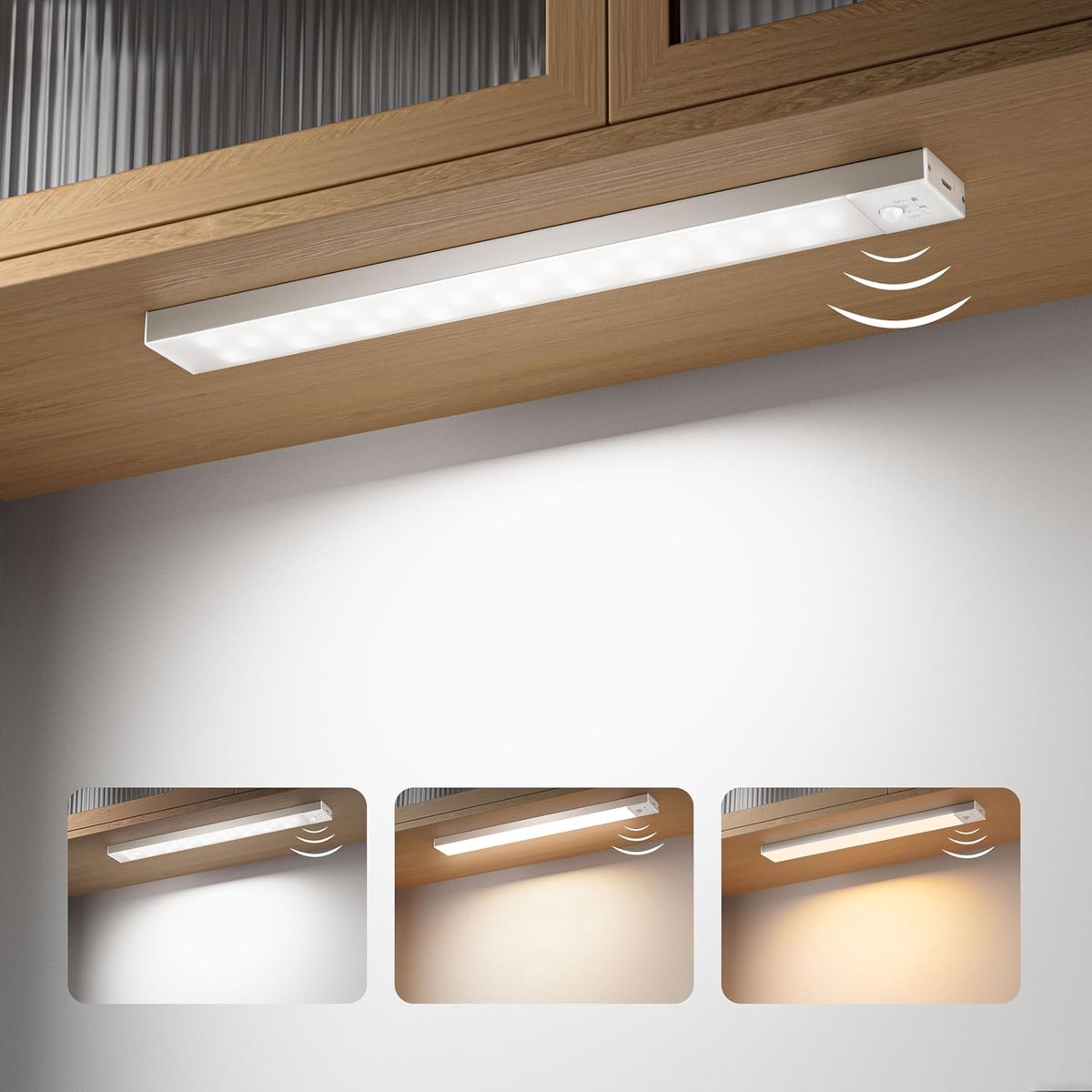 Dimbare kastlamp met bewegingsmelder - LED verlichting, oplaadbaar, 3000K/4000K/6500K, ideaal voor keuken en nachtlampje