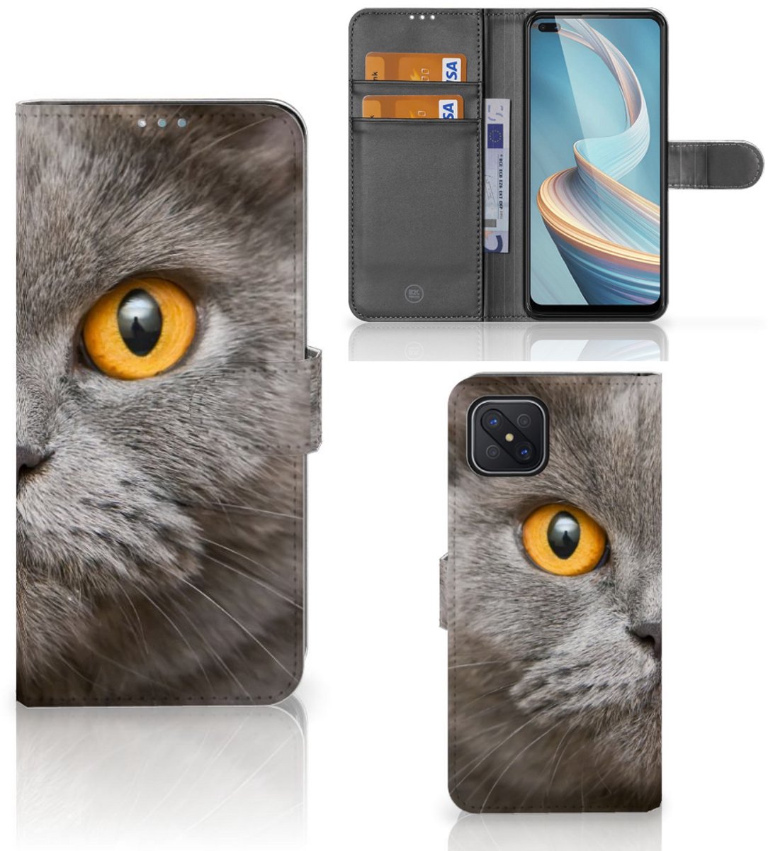 Telefoonhoesje met Pasjes OPPO Reno4 Z Britse Korthaar
