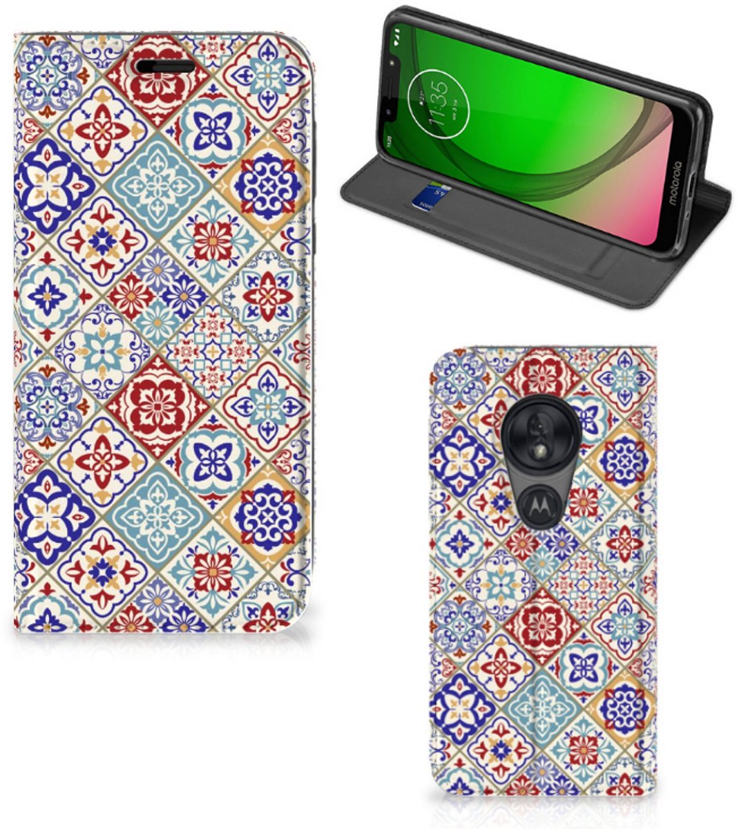 Motorola Moto G7 Play Standcase Tiles Color