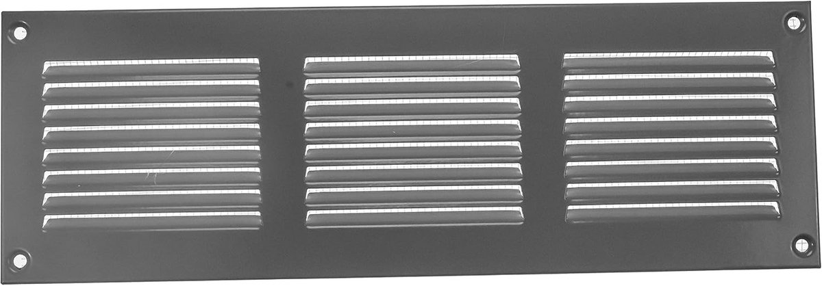 Ventilatierooster 30 x 10 cm – Grijs – Metalen Luchtteruglooprooster met Ongediertebeschermingsscherm