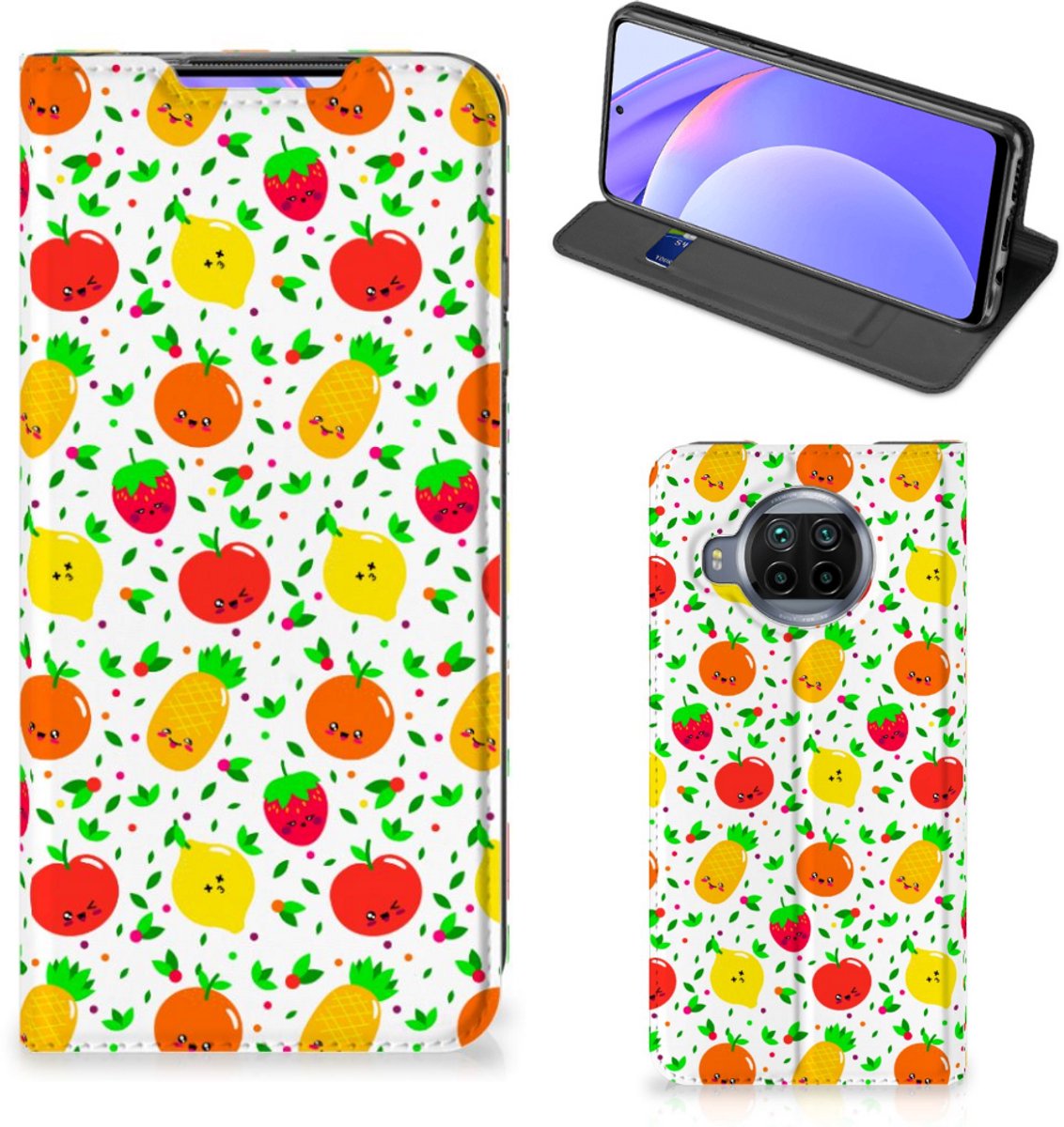 Xiaomi Mi 10T Lite Flip Style Cover Fruits