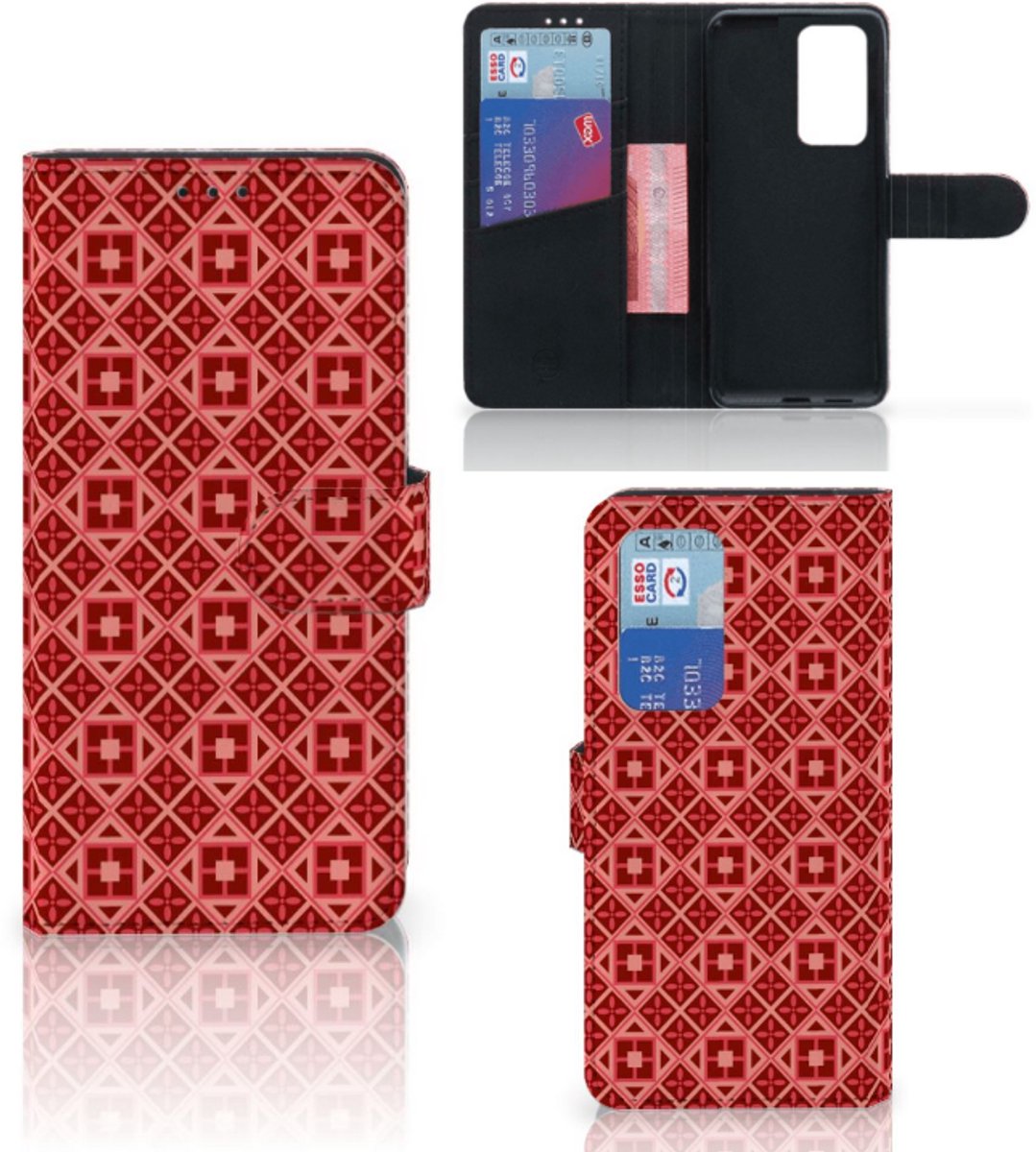 Huawei P40 Pro Telefoon Hoesje Batik Rood