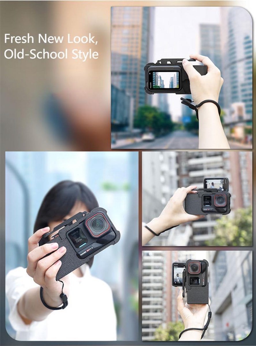 Street Photography Camera Side Handle Grip voor Insta.360 Ace Pro 2/ Ace Pro/Ace Action Camera - Zijhandgreep met Sluiterknop voor Vlogging & Travel Shoot thumbnail 5