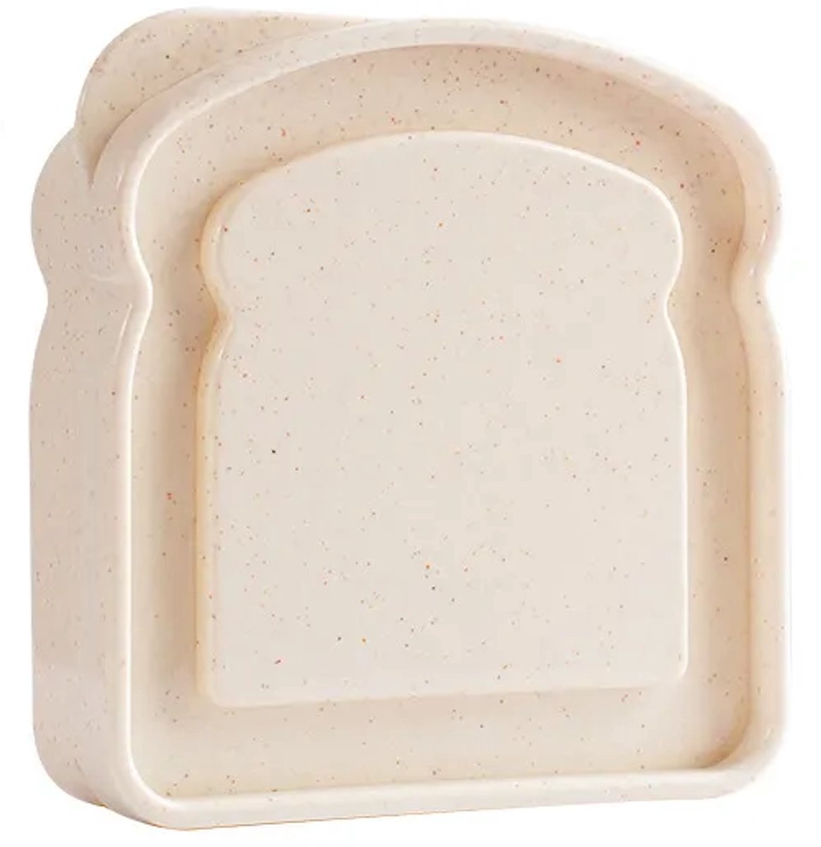 Sandwichcontainers geschikt voor lunchboxen – Kunststof toastvormige voedselbewaarbox met deksel – BPA-vrij, herbruikbaar, magnetron- en vaatwasbestendig (Wit)