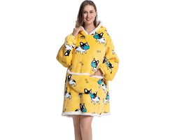 Thigies Oversized deken hoodie voor volwassenen, dames en heren, pluizige sherpa-fleece, gigantische hoodie met grote zak, super warme en gezellige grote draagbare deken met capuchon