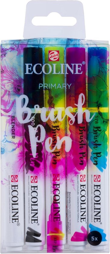Ecoline Brush Pen set 5 – Primary