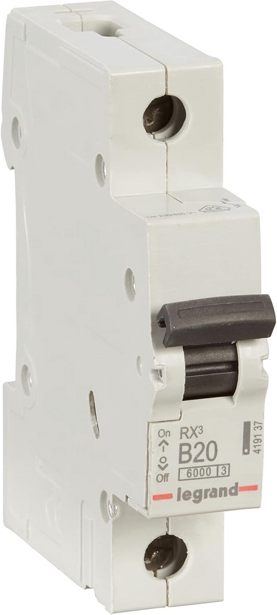 Thermische magnetische stroomonderbreker 20 A 1-polig B-karakteristiek 6000 A 230/400 VAC