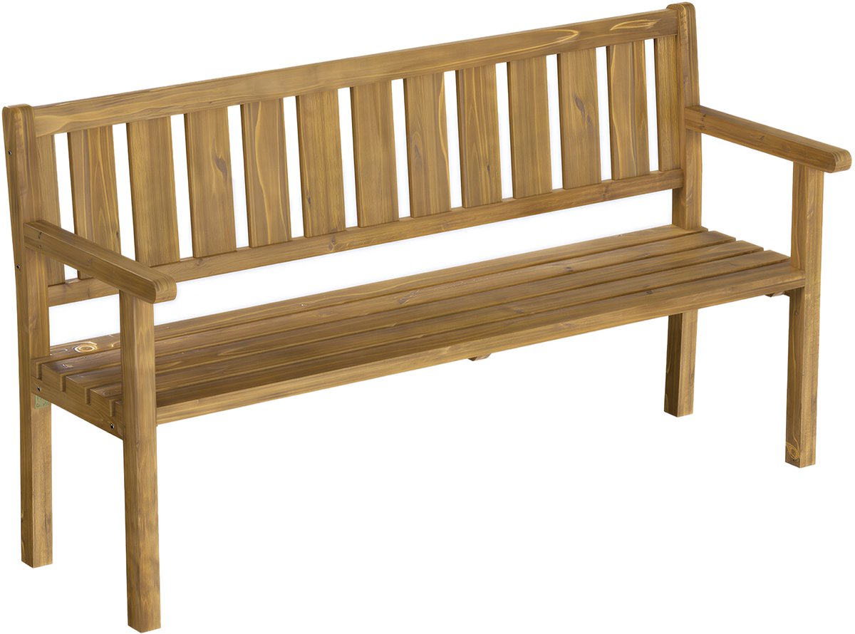 4goodz 3 zits weerbestendige Tuinbank Hout met rugleuning en armleuningen