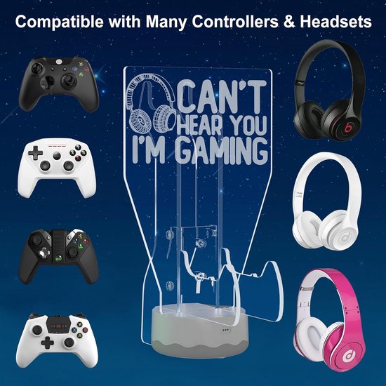 Oplichtende headset en controllerstandaard met 16 kleuren 3D LED-verlichting — afbeelding 4