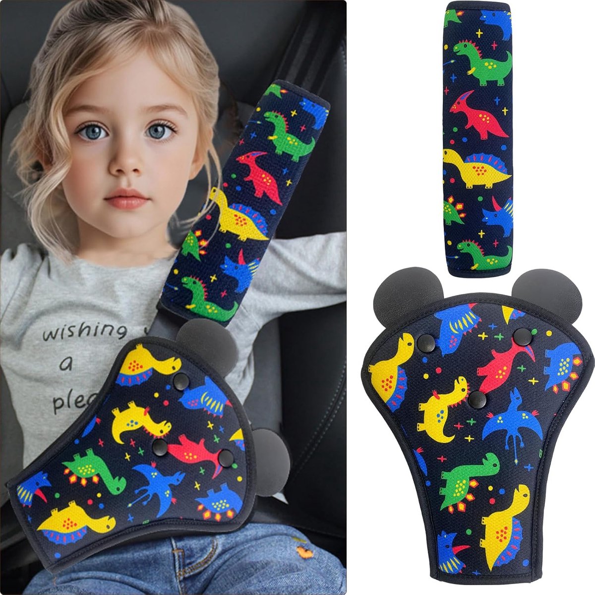 Verstelbaar Gordelkussen voor Kinderen - Comfortabele Schouder- en Heupbescherming voor Auto's