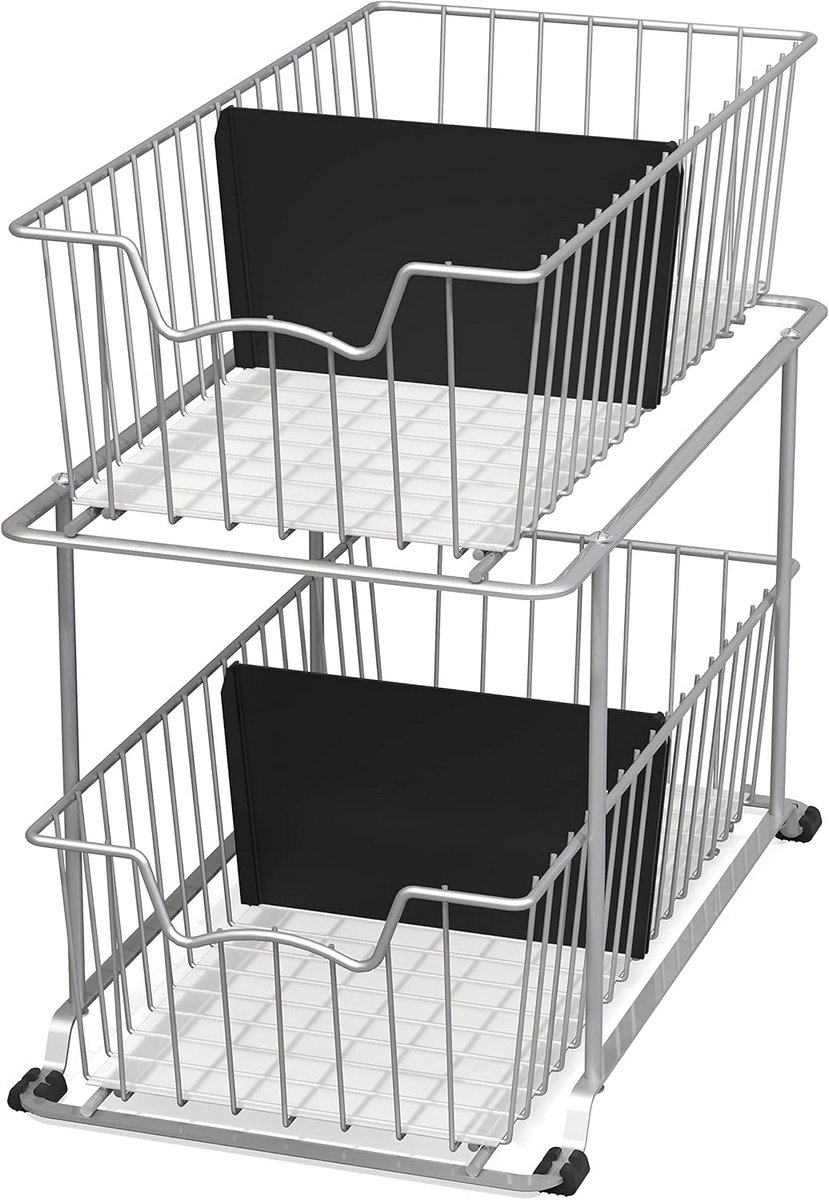 2-Tier Grijze Lade Organizer voor Kabinet – Ideaal voor Opslag en Organisatie