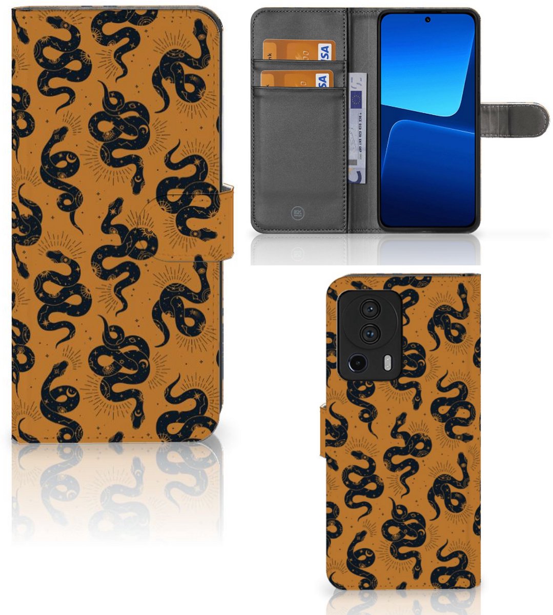 Telefoonhoesje met Pasjes voor Xiaomi 13 Lite Snakes