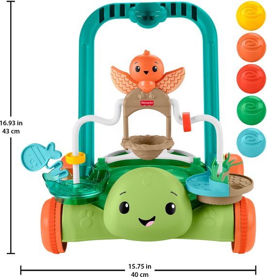 Fisher-Price Moves with You Schildpad Loopwagentje - duw- en activiteitenspeeltje met 5 Ballen van Fisher Price — afbeelding 5