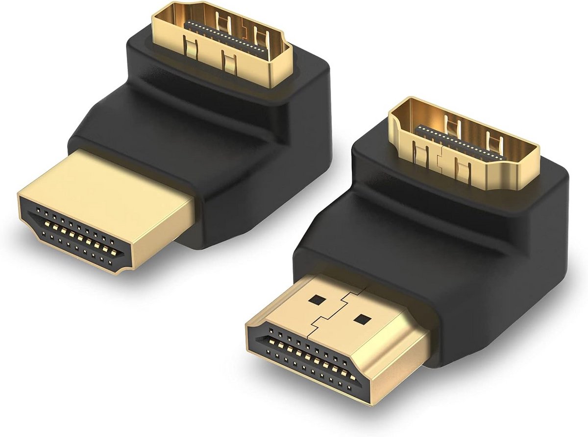 HDMI Adapter Set - 2 Stuks 90 en 270 Graden Hoek Connector - 3D & 4K Male naar Female