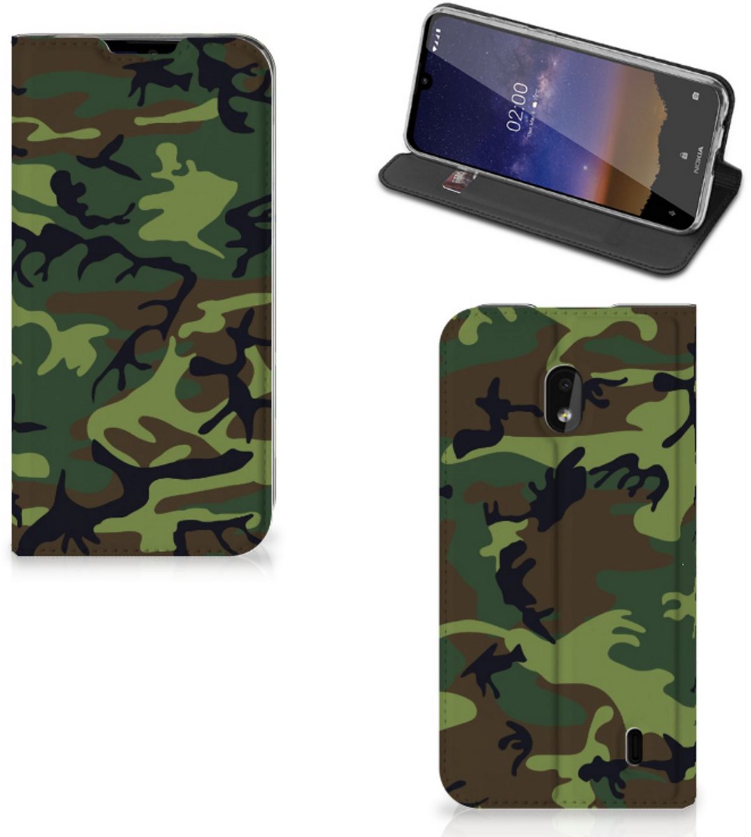 Nokia 2.2 Hoesje met Magneet Army Dark
