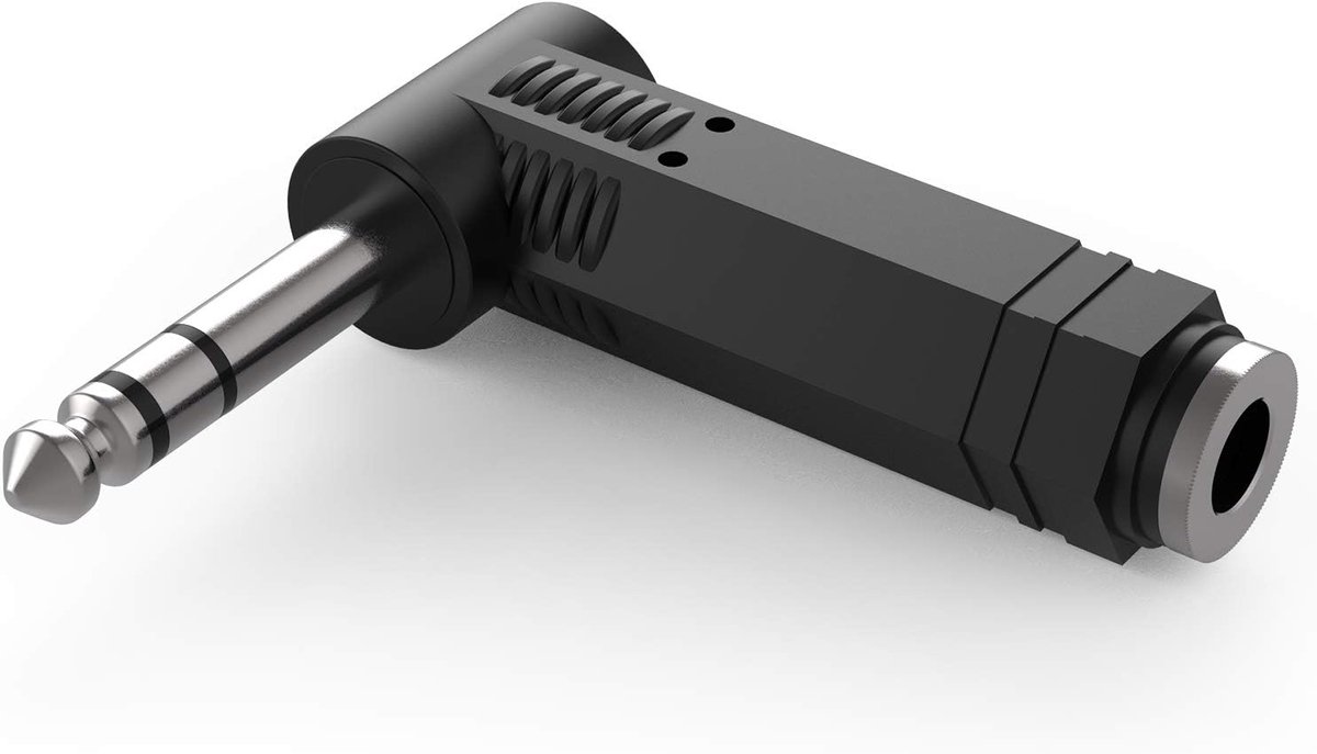 6,35 mm haakse stereo plug naar 6,35 mm vrouwelijke audio-adapter