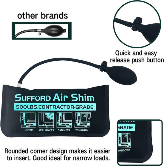 Professionele Air Wedge Bag Pomp - Nivelleer- en Uitlijnkit voor Meubels en Apparaten - 2 Pack — afbeelding 2