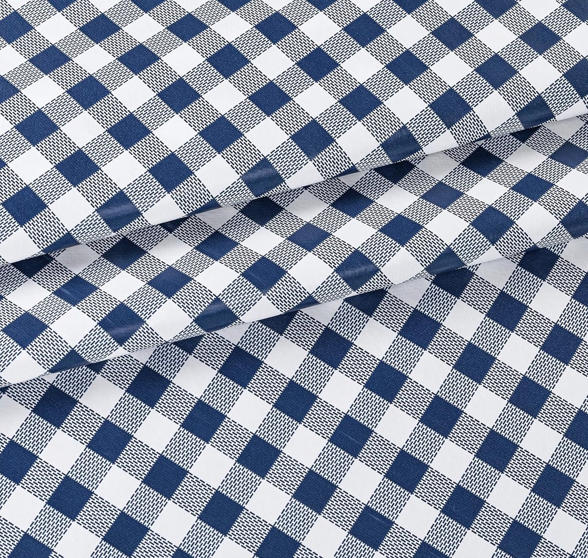 Rechthoekig PVC Tafelkleed 140 x 240 cm - Vichy Blauw