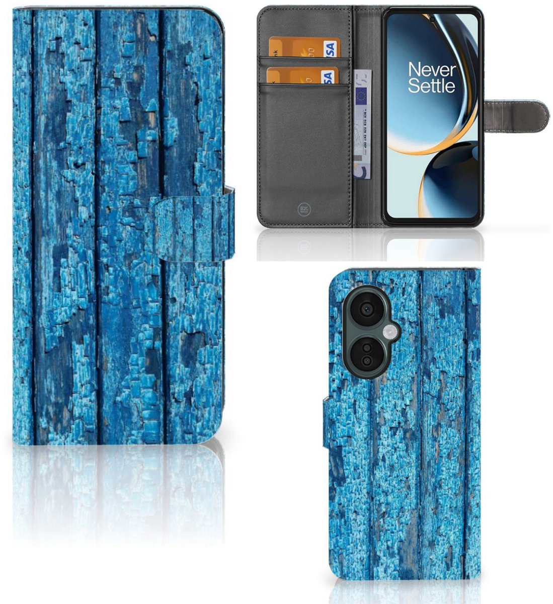 OnePlus Nord CE 3 Lite Book Style Case Wood Blue