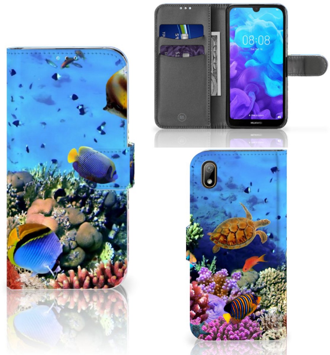 Huawei Y5 (2019) Telefoonhoesje met Pasjes Vissen