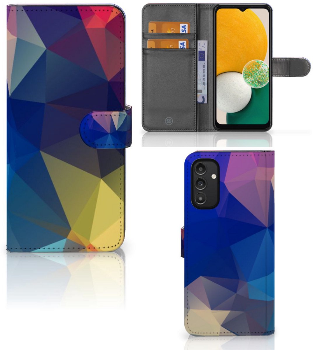 Samsung Galaxy A14 4G Book Case Polygon Dark