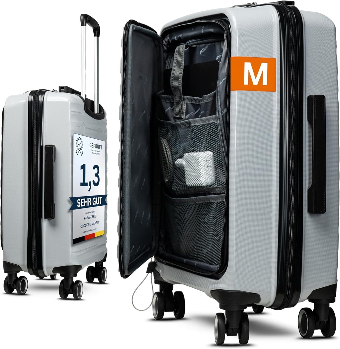 Lichte handbagagekoffer met TSA-slot - Perfect voor Ryanair, 55 x 40 x 20 cm