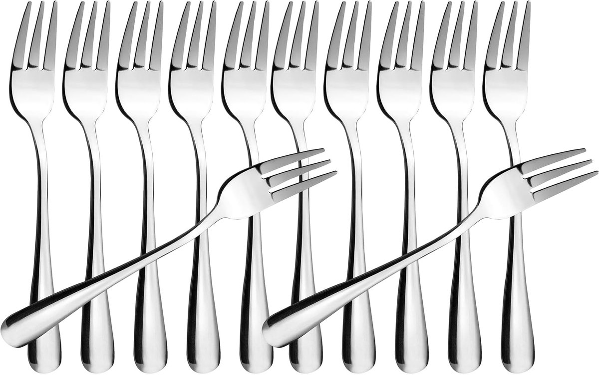 Stainless Steel Dessert Forks - 12 Pieces, 14.5 x 2 cm