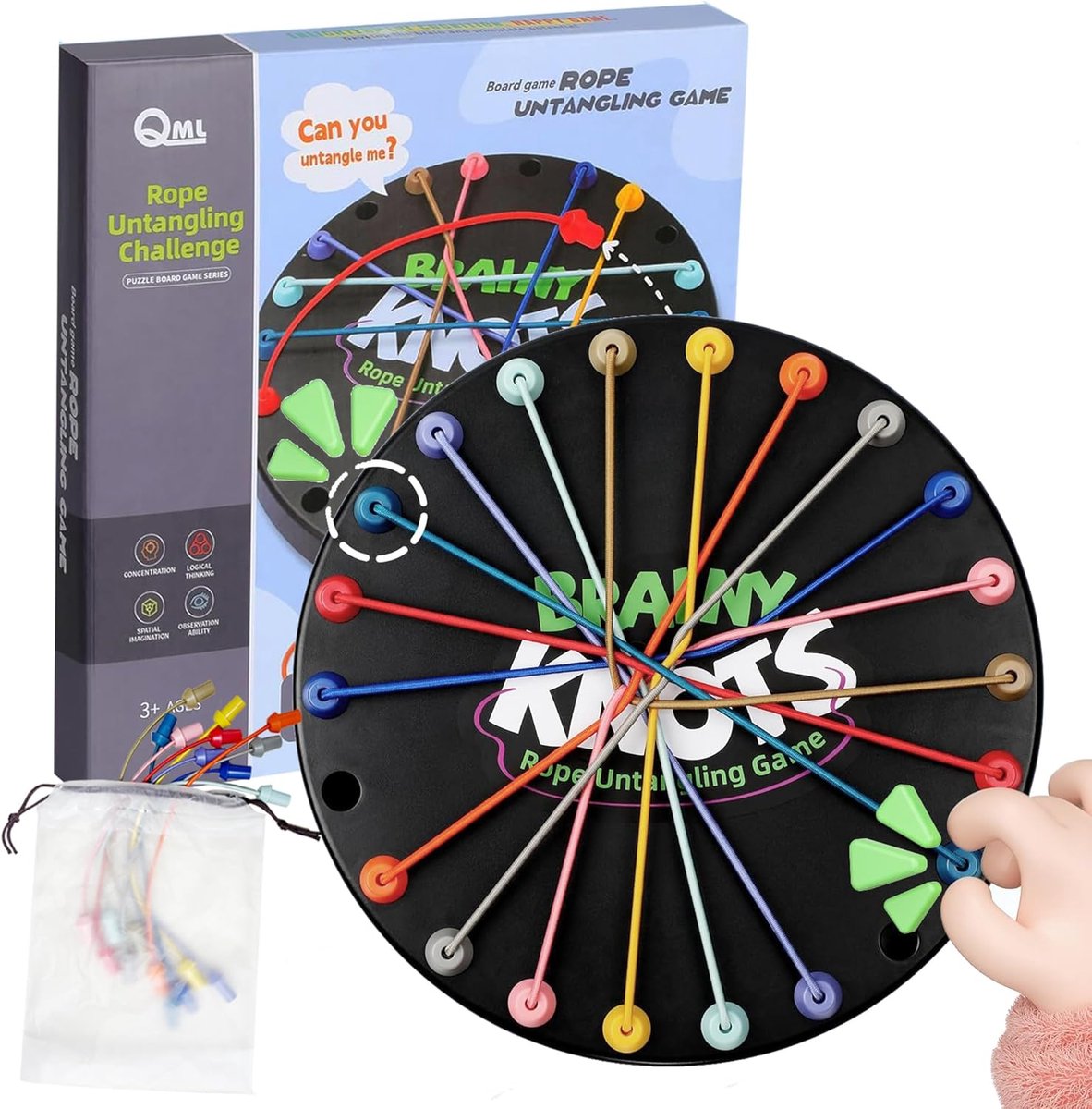Touw Puzzelspel voor Kinderen - Logica Spelletje voor 2-4 Spelers, Geschikt voor Gezellige Spelletjesavonden