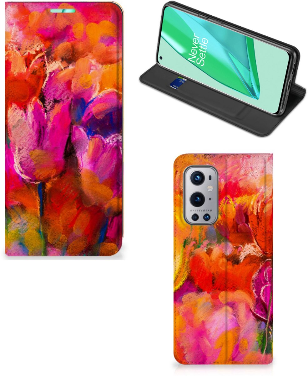 Standcase Hoesje voor Bookcase OnePlus 9 Pro Tulips