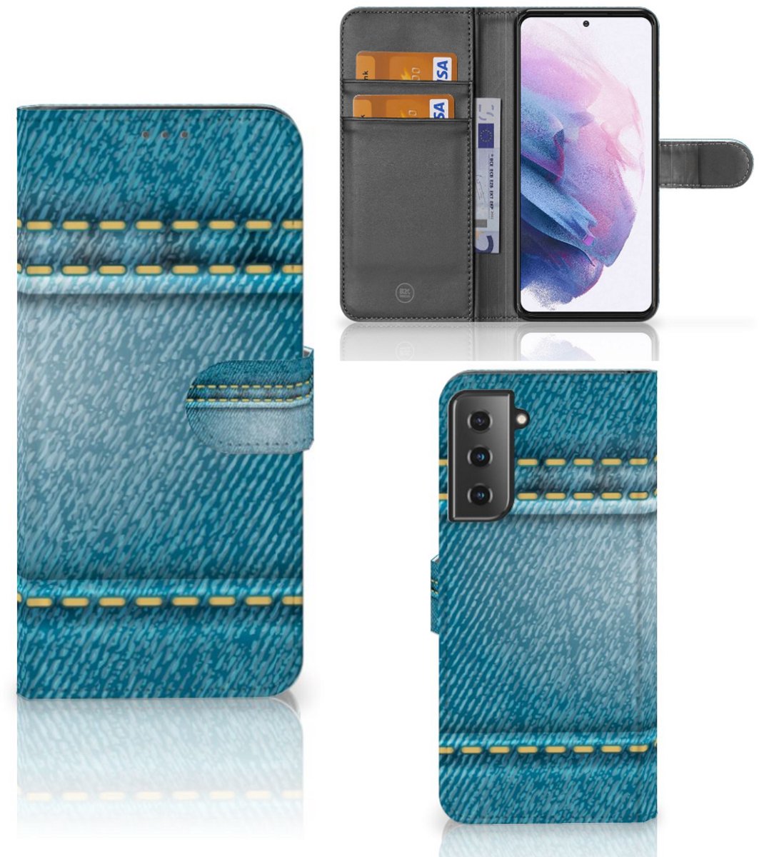 Samsung Galaxy S21 Plus Wallet Case met Pasjes Jeans