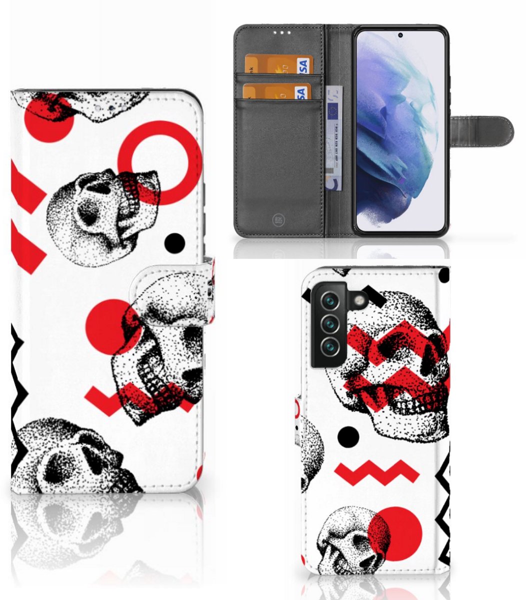 Telefoonhoesje met Naam Samsung Galaxy S22 Plus Skull Red