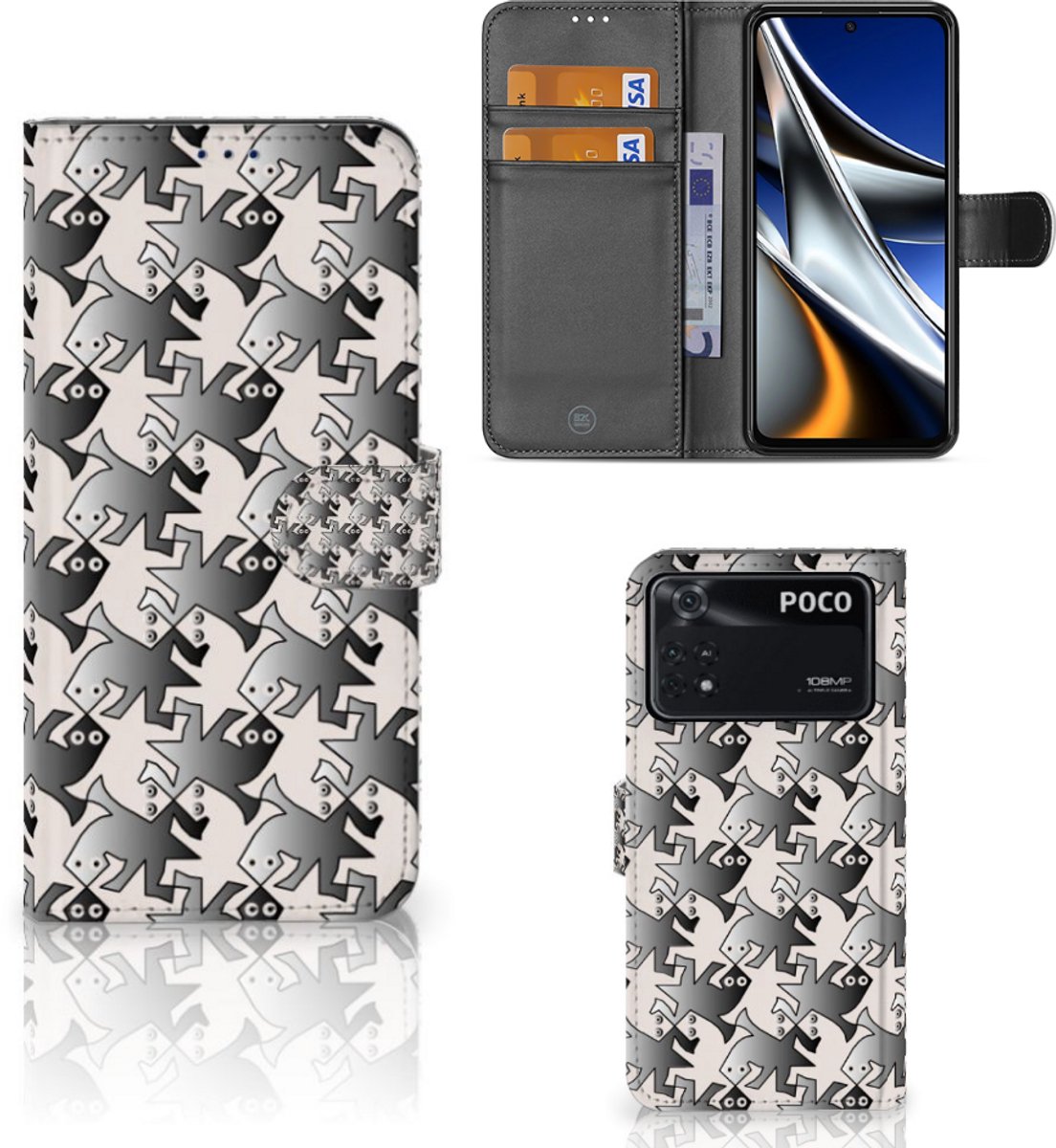 Xiaomi Poco X4 Pro 5G Telefoonhoesje met Pasjes Salamander Grey